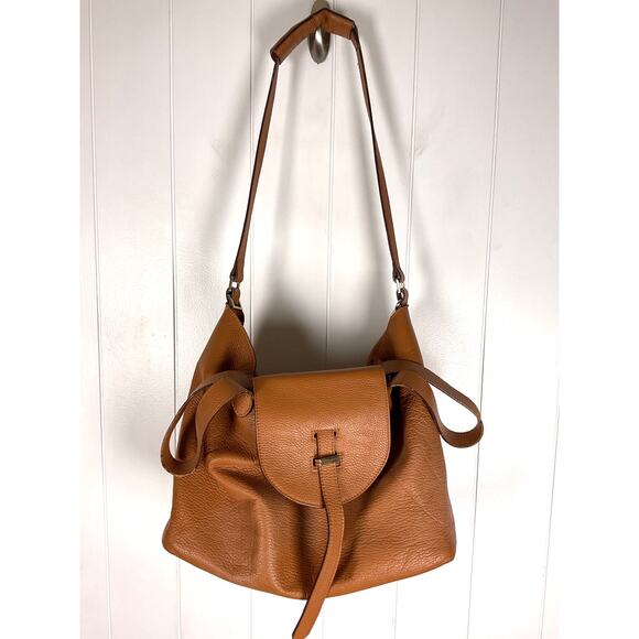 Meli Melo Thela Carmel Color Pebbled Leather Large Size Bag Purse‎ - Picture 2 of 11